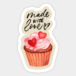 Love Cupcake Made with Love Tee Sticker